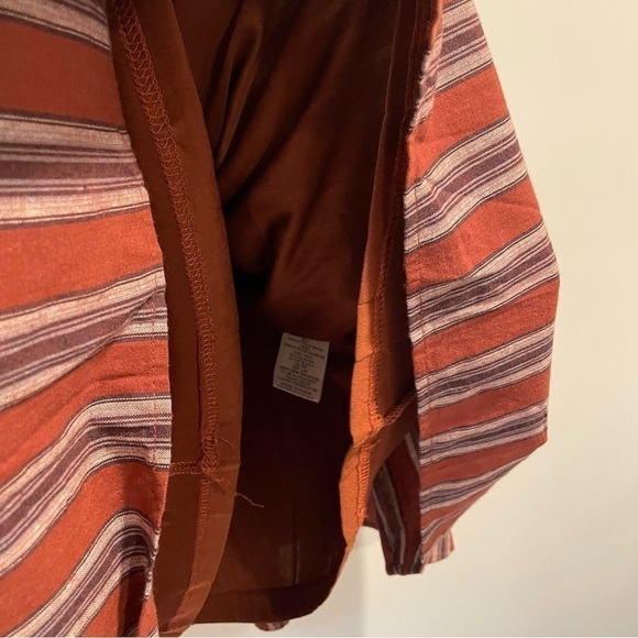 𝅺The Mint Julep Striped Tunic Sz S Oversized Shirt Peplum Cotton Rasta Boho VGUC - Picture 6 of 8